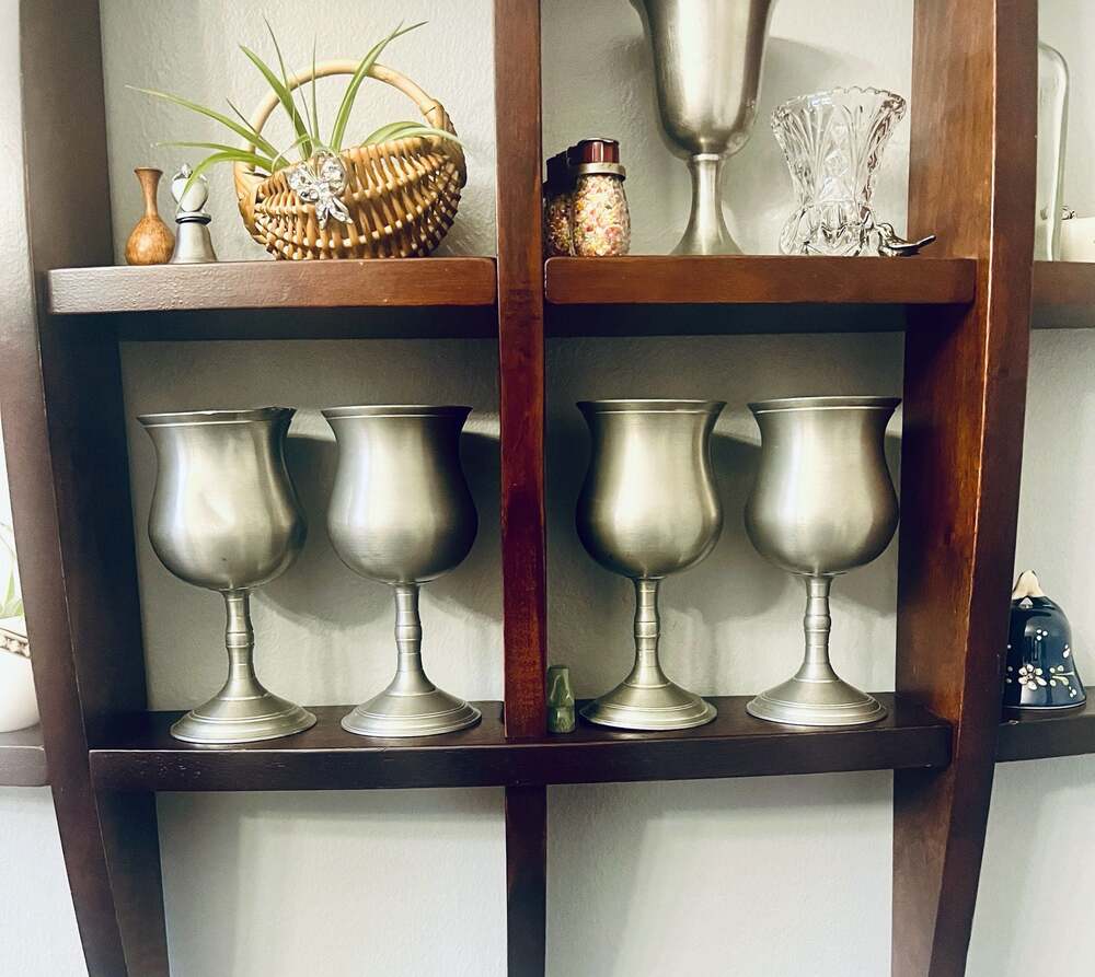 Selangor Pewter Goblet Set of 4 *callout on one*